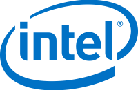 Logo de Intel una marca premium que se usa en una computadora para diseño gráfico