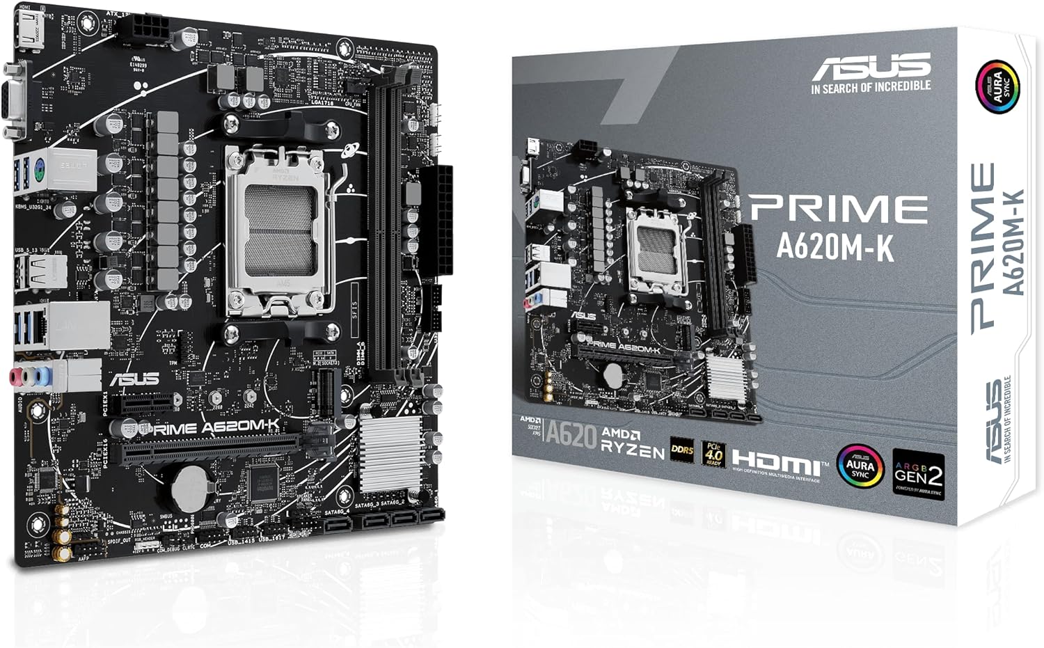 MOTHERBOARD ASUS PRIME A620M-K-CSM SOCKET de los componentes pc gamer Fotografía de la MOTHERBOARD ASUS PRIME A620M-K-CSM SOCKET de los componentes pc gamer